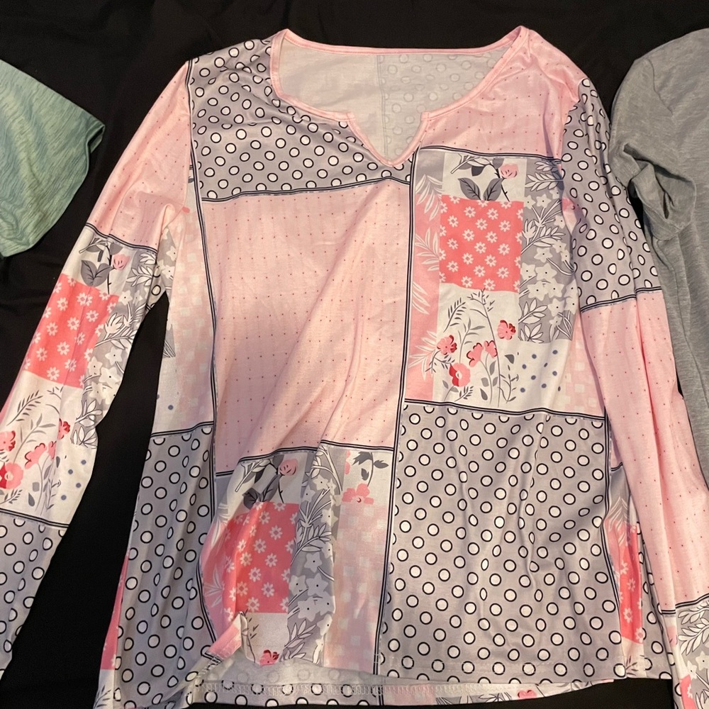 Floral Patchwork Long Sleeve Top